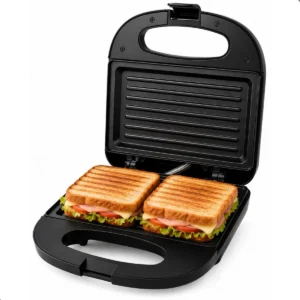 Sanduicheira Elétrica Preta 127v Compacta Para Lanches - Imagem 1