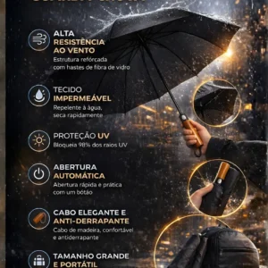Guarda Chuva Sombrinha Automático Grande Reforçado Premium - Imagem 3
