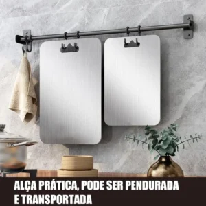 Tábua De Corte Para Cozinha Taboa Carne 46cm Aço Inox 304 - Imagem 4