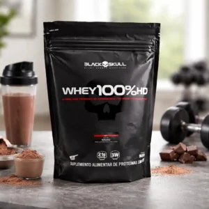 Whey 100% Hd Refil Black Skull - 900g (wpc, Wpi E Wph) Sabor Morango - Imagem 3