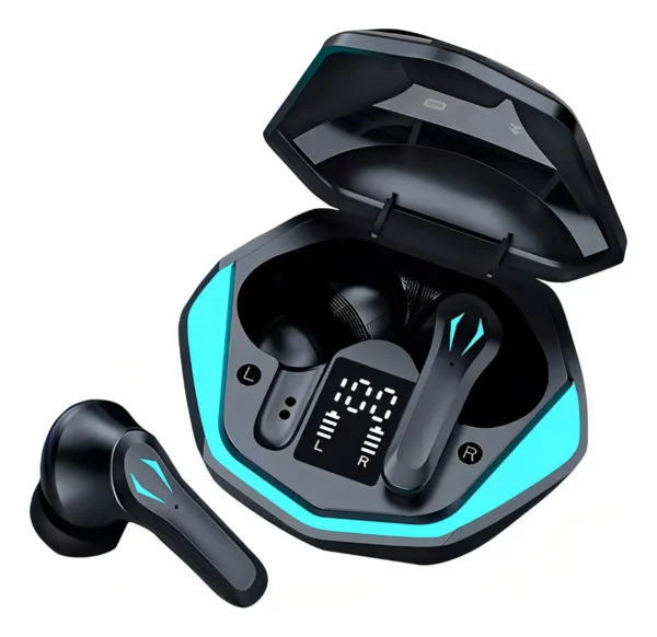 Fone de Ouvido Casenn G9S Bluetooth TWS Gamer Preto com Microfone e LED
