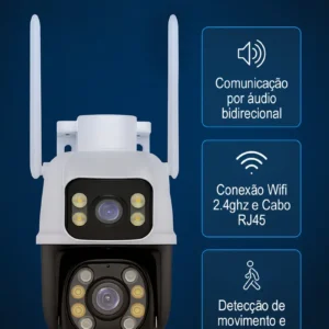 Câmera de Segurança IP Casenn A28 Dome 3MP Wi-Fi, Visão Noturna e Áudio Bidirecional - Imagem 4