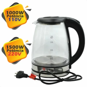 Jarra De Vidro Elétrica Chaleira 1500w Inox - Imagem 3
