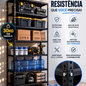 Estante De Aço Multiuso 6 Bandejas Reforçada Antiferrugem - Imagem 4