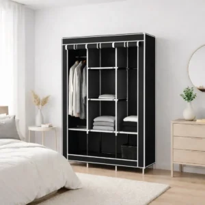 Armário Guarda Roupa Organizador Dobrável Desmontável Cor Preto - Imagem 5