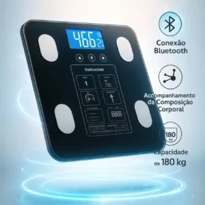 Balança Digital Bioimpedância Profissional smart imc 180kg Bluetooth Corporal Aparelho Alta Capacidade aplicativo App para Android e para IOS Balança De Banheiro Academia - Imagem 5