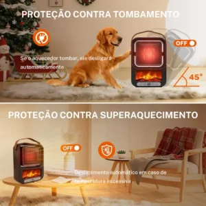 Aquecedor Portátil Quartzo Com Ventilador Remoto E Lcd 1600w - Imagem 3