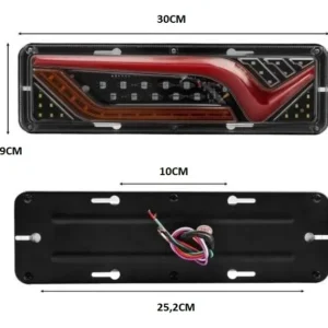 Par Lanterna Led Caminhão Traseira Seta Sequêncial 30 Cm Klx - Imagem 7