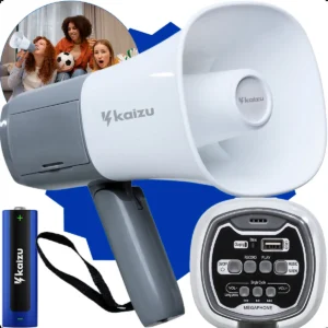 Megafone de Mão Kaizu Profissional Recarregável USB Com Sirene e Gravador - Imagem 1