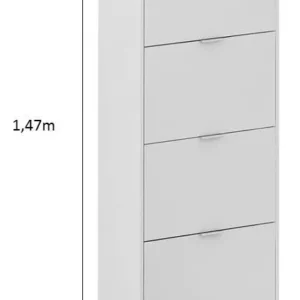Sapateira Safira 4 Portas Quarta Divisão Móveis Cor Branco - Imagem 6