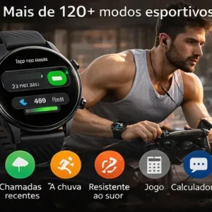Relógio Inteligente Smartwatch Redondo Peje Pro Amoled Nfc - Imagem 5