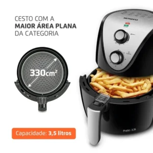 Mondial AF-30-I fritadeira elétrica air fryer sem óleo 3,5L cor preto e inox - Imagem 3