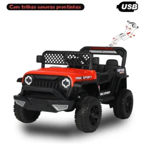 Carro Jipe Infantil 12v Com Luzes Som Usb E Controle Remoto - Imagem 4
