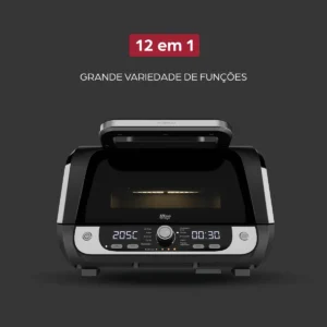 Fritadeira Elétrica Air Fryer WAP Cozinha Barbecue com Painel Digital e 12 Funções Preto e cinza - Imagem 4