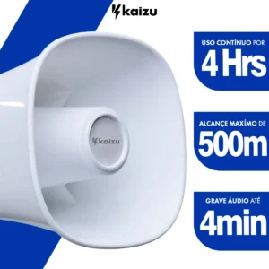 Megafone de Mão Kaizu Profissional Recarregável USB Com Sirene e Gravador - Imagem 6
