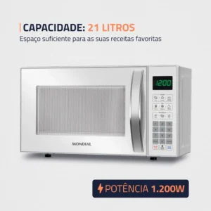 Micro-ondas MO-01-21-W 1200W Mondial - Imagem 3