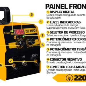 Maquina Inversora Solda Mig 160a 3 Em 1 Tig Lift Acessórios - Imagem 6