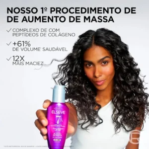L'Oréal Paris Elseve Collagen Lifter Kit Shampoo, Condicionador e Sérum Leave-in com Peptídeos e Proteção Térmica para Cabelos Finos, Volume em 3D, 400ml + 400ml + 100ml - Imagem 7