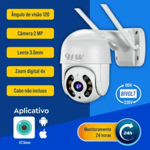 Kit 2 Câmera Segurança Ip Interna Externa Wifi iCSee Infravermelho Prova D’Água - HW - Imagem 6