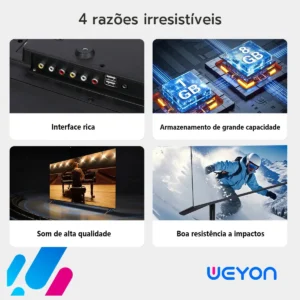 Smart Tv 24 Led Hd Weyon Android Tv Hdmi Usb Wifi 24WDSNBX - Imagem 6