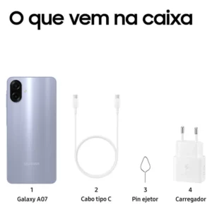 Celular Samsung Galaxy A07 128gb, 4gb, Câmera 50mp, Tela 6.7 , Proteção Ip54, Processador 6nm - Violeta - Imagem 8