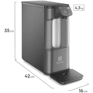 Purificador de Água Gelada Fria e Natural Eletrônico Placa Compacto Electrolux PE12G com Filtro Carvão 6 meses ou 3000L Painel Touch Cinza - Imagem 4