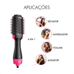 Escova Secadora 4 Em 1 Profissional 1200w Seca Alisa Modela Cabelo - Imagem 6