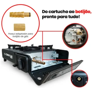 Fogareiro P/ Camping Pesca Fogão A Gás Portátil 1 Boca - Imagem 4