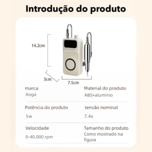 Lixadeira Eletrica Motor Unhas Nail Drill Portátil 40000 Rpm - Imagem 8