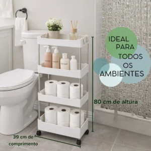 Carrinho Organizador Rodinhas Multiuso Cozinha Prateleiras - Imagem 4