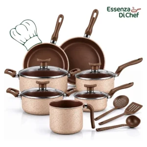 Jogo de Panelas Essenza Di Cheff 10 Peças Antiaderente Alumínio Teflon - Imagem 1