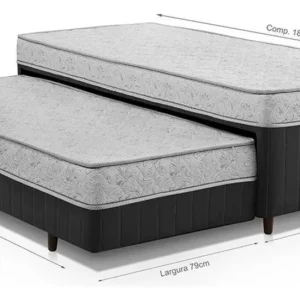 Cama Box Conjugada Solteiro Com Auxiliar Colchões Sensor - Imagem 6