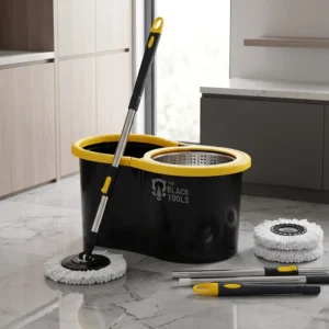 Mop Giratório 360° Balde Inox 8 Litros Centrífuga C/ 2 Refis - Imagem 1