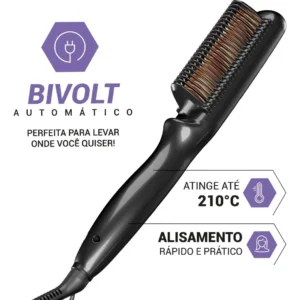 Escova Alisadora Pea01a Preto - Imagem 6