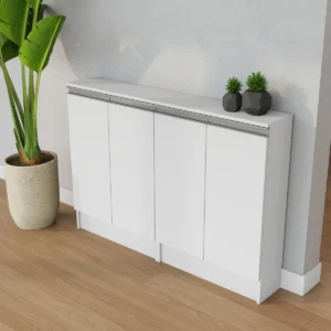 Despensa Estreita 60cm Branco| Dispensa para Cozinha | Nicho Com Porta | Balcão Estreito Para Cozinha, Lavanderia, Banheiro, Sala | Aparador em Mdf Modulado | Entregue Montado | Ejv Shoop - Imagem 1