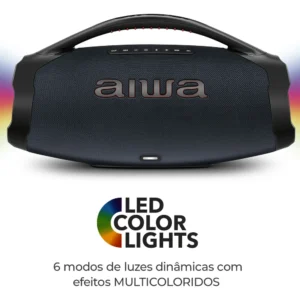 Caixa de Som Boombox Plus AIWA BBS-01-LBL 200W Bluetooth 30H IP66 USB RGB - Imagem 8