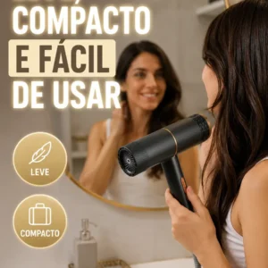 Secador De Cabelo Iônico Portátil 1200w Quente Frio Turbo - Imagem 2