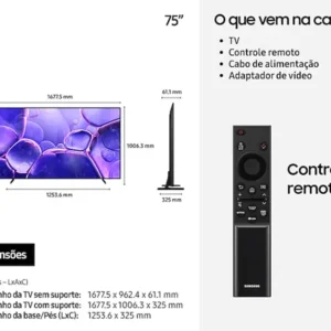 Combo Samsung Smart Tv 75 Crystal Uhd 4k + Soundbar Hw-b450f - Imagem 4