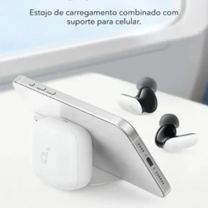 Fone de Ouvido Bluetooth 5.4 soundcore P30i da Anker, Cancelamento de Ruído Adaptativo, Graves Poderosos, 45H de Reprodução, Estojo 2-em-1 com Suporte para Celular, IP54, Fone sem fio TWS, Branco - Imagem 3