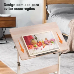 Mesa para Notebook Altura Ajustável Tampo Reclinável 60x40cm Home Office - Imagem 6
