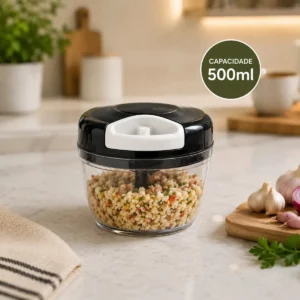 Mini Processador E Triturador De Alimentos Alho Cebola 500ml - Imagem 6