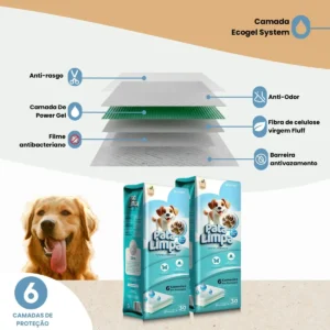 Tapete Higiênico 80x60 30un Pata Limpa Descartável Cachorro Pet Cão Fralda Manta Absorvente - Imagem 6