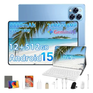 Tablet Hancdon Pro12 Gemini AI Tablets Android 15 12gb Ram 512gb Rom 8800mAh 5g Tablet Pab Wifi Tablet pad, Tablet 2 Em 1 De 11.6'' Pad 2560 Px X 1600 Px Hd Tela Selfie 24mp Com Caneta Stylus Cor Azul - Imagem 1