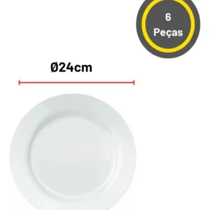 Jogo De Pratos Rasos Duralex Vidro Nadir Opalino Kit 6 Unid Branco -1 - Imagem 4