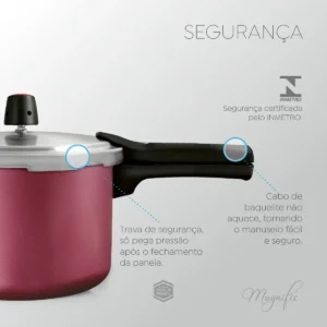Panela De Pressão Panelux 4.5l Fechamento Externo Cor Cereja - Imagem 6