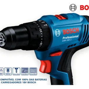 Parafusadeira E Furadeira De Impacto A Bateria 18v Bosch Gsb 183-li Maleta Com Kit Brocas E Bits Profissional 103 Peças - Imagem 4