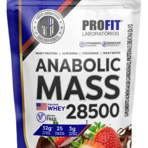 Hipercalórico Anabolic Mass 28500 - 3kg - Profit Labs Sabor Chocolate com Morango - Imagem 1