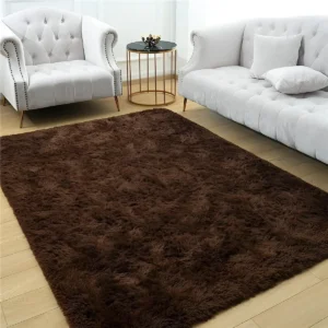 Tapete 2,00x1,50 Peludo Felpudo Sala E Quarto Cores Cor Chocolate Desenho Do Tecido Pelo Alto - Imagem 1