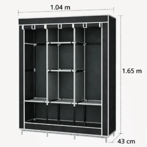 Armário Guarda Roupa Organizador Dobrável Desmontável Cor Preto - Imagem 6