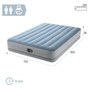Colchão Inflável Casal Queen Com Bomba Embutida Usb Intex 64159 Azul - Imagem 6